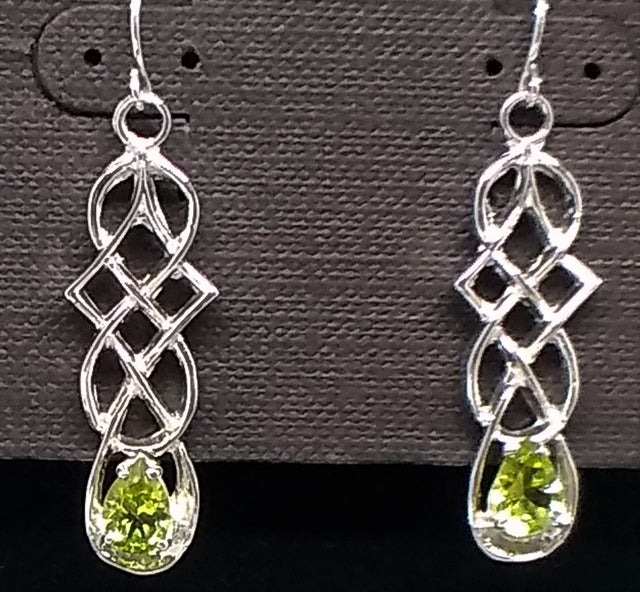 Celtic Stone Earrings- Elongated Trinity with Abalone Shell- Hallmarked deals 925 Sterling Silver- Edinburgh,Scotland