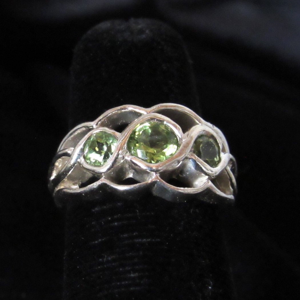 3 stone 2024 peridot ring